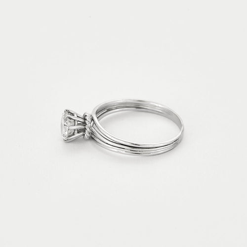 Bague 60 Bague solitaire en or blanc et diamant 58 Facettes 250282