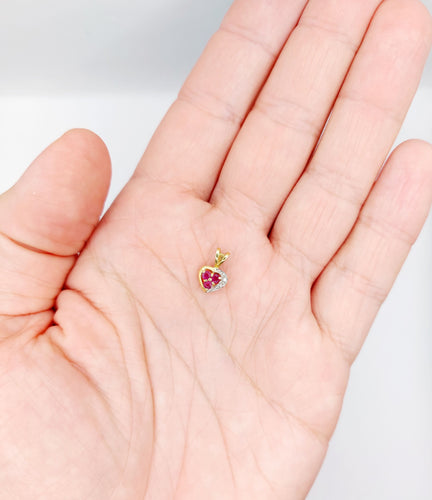 Pendentif Pendentif cœur vintage or 18k rubis et diamants 58 Facettes A05871