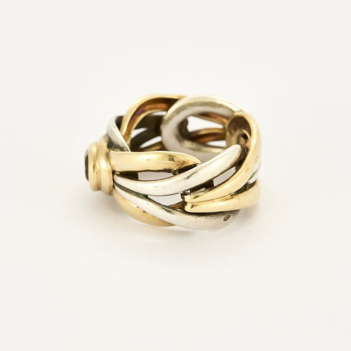 Bague 51 CHRISTOFLE - Bague en or jaune, blanc et citrine 58 Facettes ROM1292