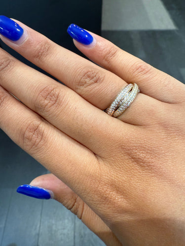 Bague 51 Cartier - Bague Trinity - Petit modèle - Pavée Diamants 58 Facettes 1.0000818/1