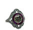 Platinum ring with diamonds and rubies. Art Deco style. 