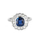Bague 53 Bague or gris, saphir et diamants 58 Facettes EB1