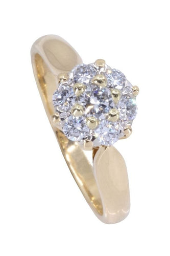 Bague Bague fleur diamants 58 Facettes 087781