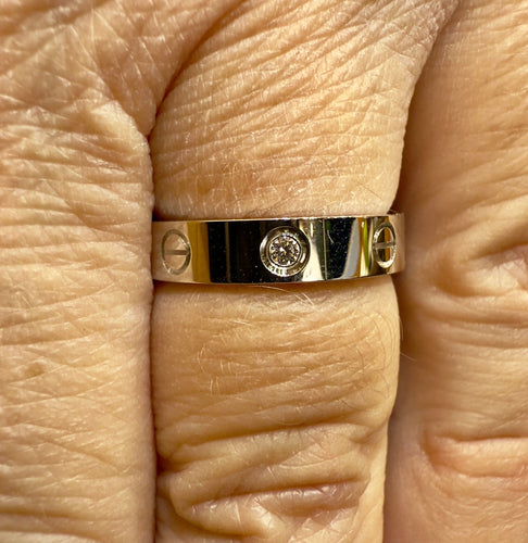 Bague 52 Alliance Cartier Love or gris et 1 diamant 58 Facettes