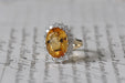 Bague 55 bague ancienne en or jaune avec citrine et diamant 58 Facettes