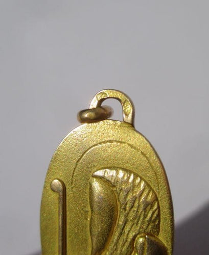 Pendentif Médaille pendentif Saint Christophe or jaune signée A. ROURE - années 1940 58 Facettes