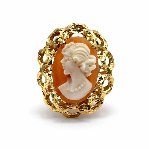 Boucles d'oreilles Boucles d'oreilles vintage en or jaune et style camée 58 Facettes 50403