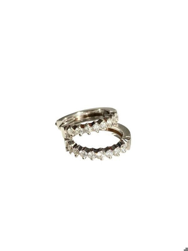 Boucles d'oreilles Boucles d’oreilles créoles en or blanc 18k et diamants 58 Facettes