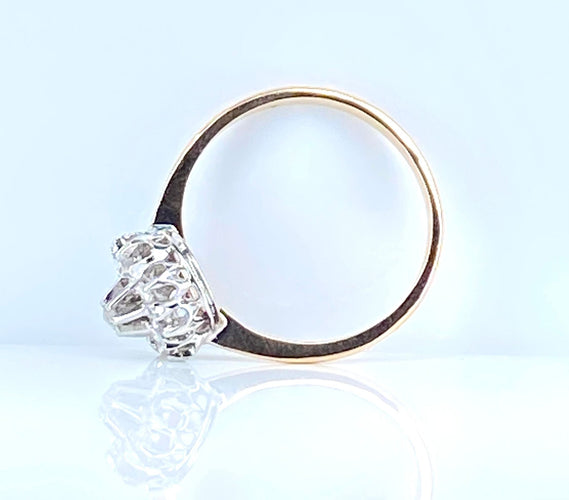 Bague 51 Bague marguerite en or jaune et diamants 58 Facettes AB618