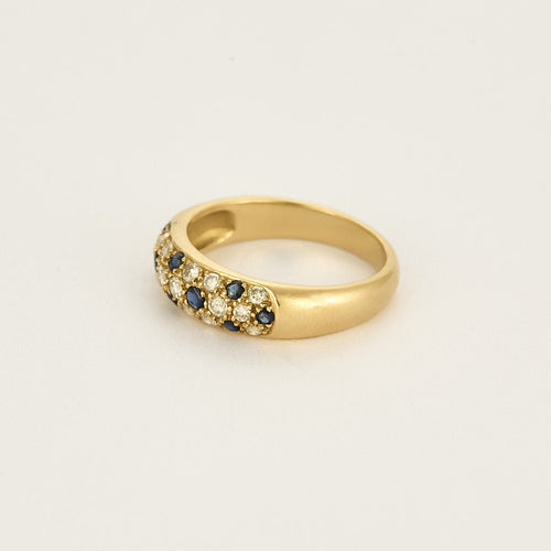 Bague 54 Bague en or jaune, diamants et saphirs 58 Facettes CRE0100X7