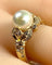Bague 52 Bague en or jaune 18 carats, perle et 38 diamants 58 Facettes AB448