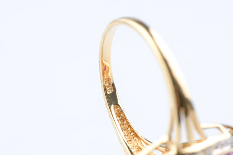 Bague 57 Bague rubis 1,35 ct et diamants 0,45 ct en or jaune 58 Facettes BGNAVRUD6147-107