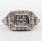 Bague 52 Bague tank art deco Platine diamant 0,25 carats entouré de diamants ronds (circa 1920) 58 Facettes A05355