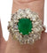 Bague 50 Bague design rétro en or blanc avec diamants et émeraudes 58 Facettes Q264B