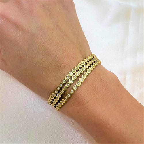 Bracelet Bracelet Rivière 3 rangs avec Diamants 58 Facettes 20400000507