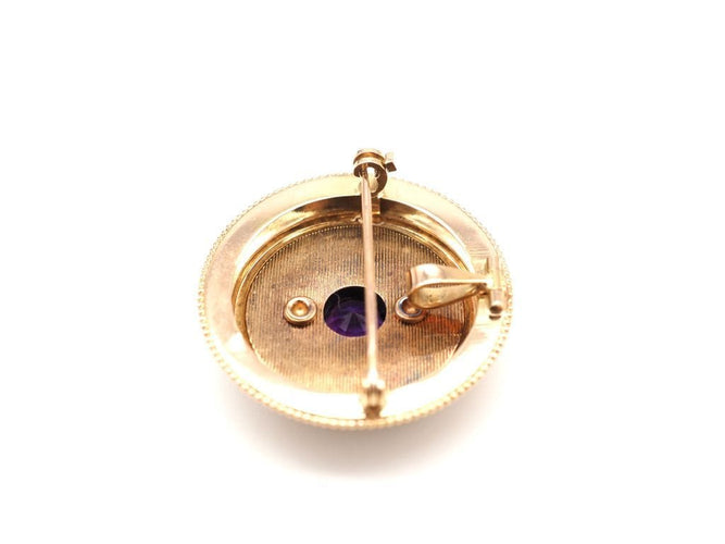 Pendentif Pendentif en or jaune, améthyste et diamants 58 Facettes