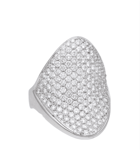 Bague 55 Bague or blanc diamant 58 Facettes 4087