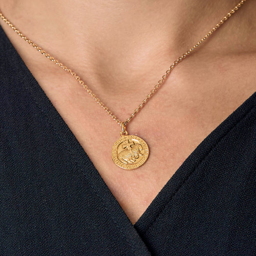 Pendentif Médaille en or jaune à motif d'agneau de Cluny 58 Facettes RAM2985X3