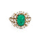 Bague Bague cabochon en diamant émeraude, bague de fiançailles en or vintage avec pierres précieuses 58 Facettes G13426
