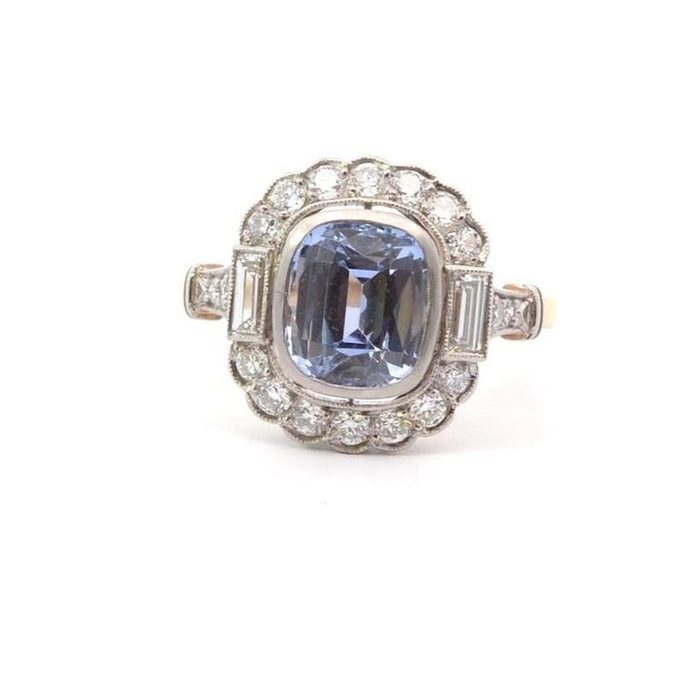 Bague 54 Bague de fiançailles vintage saphir diamants 58 Facettes 25831-26064