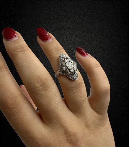 Bague Bague rare Art Nouveau française 58 Facettes