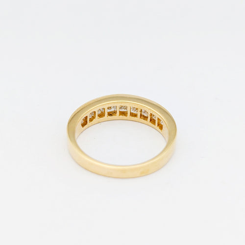 Bague 53 Demi - alliance or jaune et diamants 58 Facettes 32182