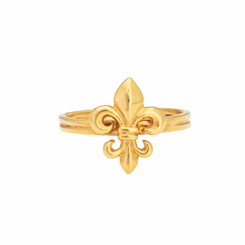 Bague 54 Fleur de Lis Bague Conversion Vintage Or Jaune 58 Facettes G13457