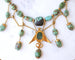 Collier Collier Ancien Néo Egyptien Or Jaune et Turquoises 58 Facettes