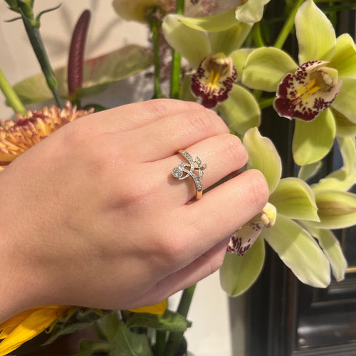 Bague 62 Bague florale en or jaune 14 carats avec diamants 16914-9016 58 Facettes 465CF887664A4622A15575ABD96024CD