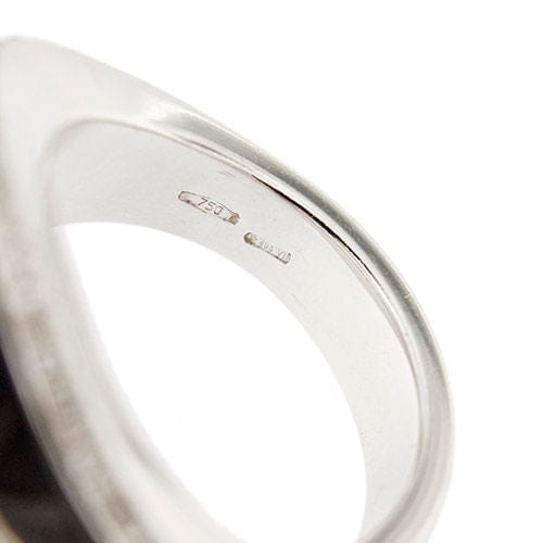 Bague 56 CHIMENTO - Bague à bande bombée avec onyx et diamants 58 Facettes 30476