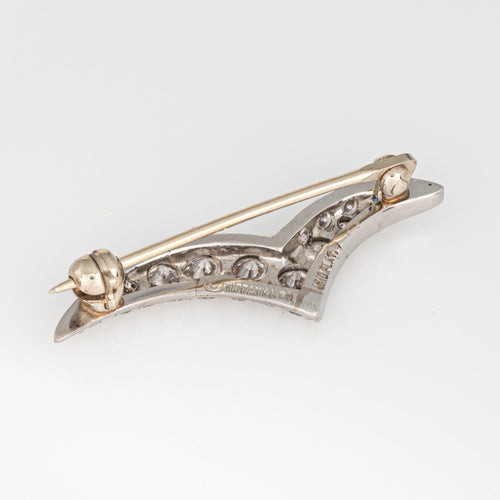 Broche Broche vintage Tiffany & Co Seagull en diamant, petite broche en platine signée 58 Facettes G13857