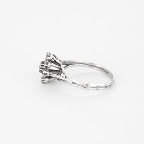 Bague 60 Bague marguerite or blanc et diamant 58 Facettes GU193