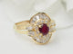 Bague 59 Bague jupe en or jaune, rubis et diamants 58 Facettes 33440
