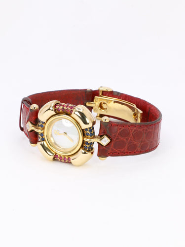 Montre RENE BOIVIN Montre Chrysalide or jaune rubis saphirs diamants 58 Facettes 1089.1