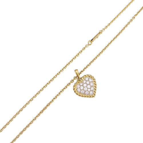 Pendentif Pendentif vintage Van Cleef & Arpels, "Coeur", or jaune, diamants. 58 Facettes 33777