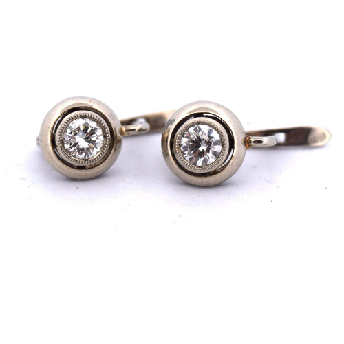 Boucles d'oreilles Boucles d'oreilles antiques en diamant - Or blanc 58 Facettes