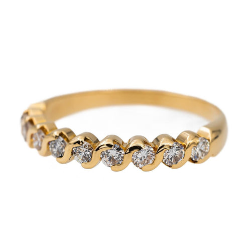 Bague 52 Bague Demi alliance Or jaune Diamant 58 Facettes 2897410CN