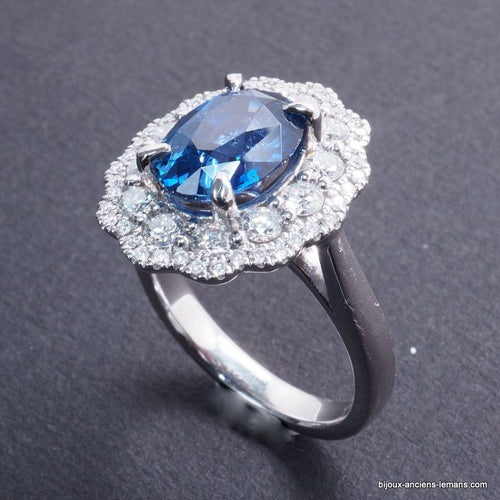 Bague 53 Bague platine saphir diamants 58 Facettes 4017