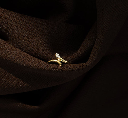 Gold and diamond Snake Ring 
