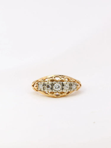 Bague Bague jarretière vintage en or et diamants 58 Facettes J11