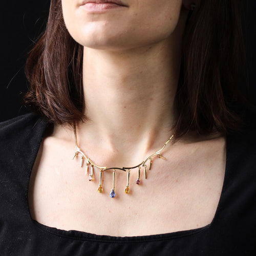 Collier Collier en or et ses saphirs de couleur 58 Facettes 24-166