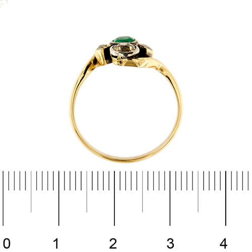 Bague 54 Bague Contrarié avec émeraude et diamants 58 Facettes 35532
