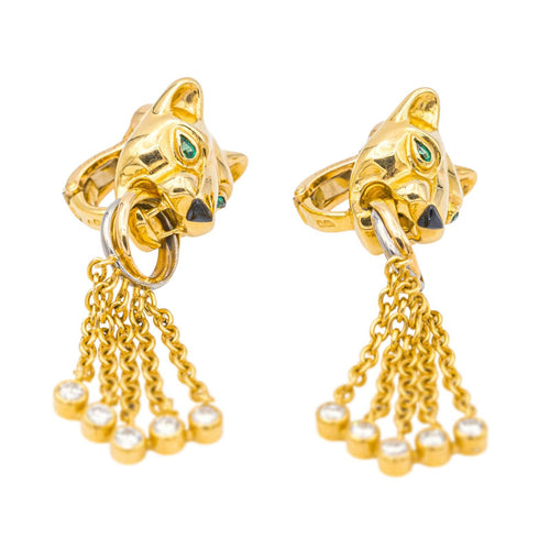 Boucles d'oreilles Cartier Boucles d'oreilles  Panthère Or jaune Diamant, Emeraude 58 Facettes 4364140RV
