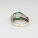 Bague 53 Bague en or blanc avec diamants et tourmaline verte écume de mer 58 Facettes G13597