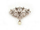 Broche vintage broche pampille perle 1850 en argent & or 18k diamants 58 Facettes 260511