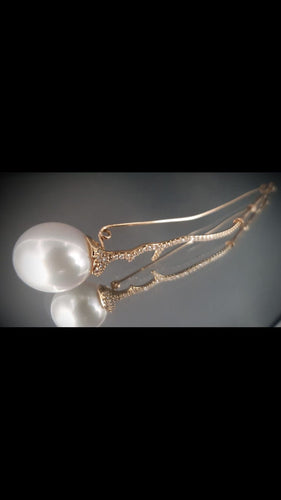 Broche Broche or jaune perle et brillants 58 Facettes