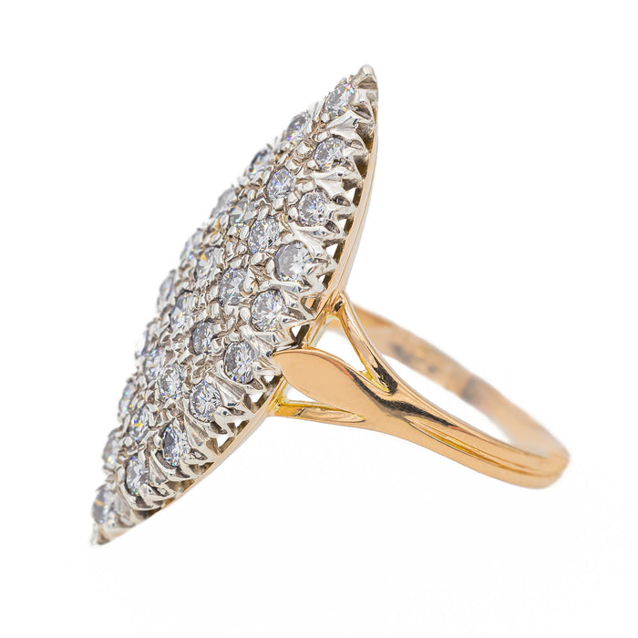 Marquise-Ring aus Gelbgold mit Diamant