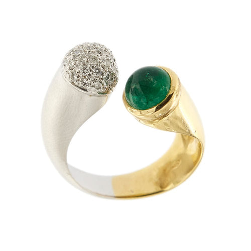 Bague 56 Bague ouverte émeraude diamants 58 Facettes 28269