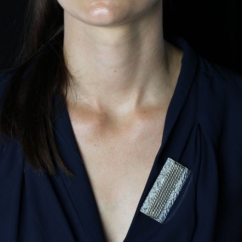 Broșă în Argint dreptunghiular