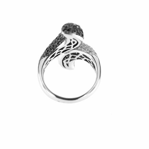 Bague 58 Bague diamants noirs et blancs 58 Facettes 29142